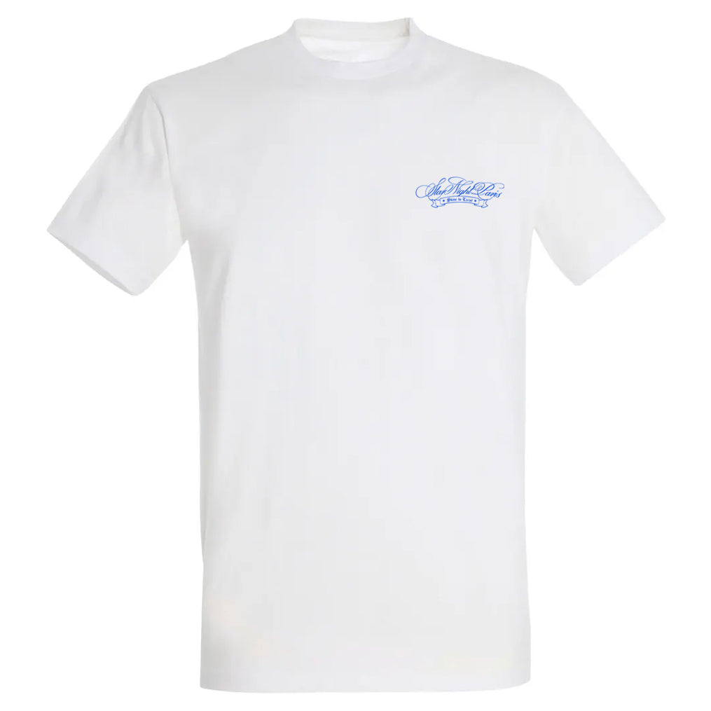 T-shirt Blanc Calligraphy - Blue Print